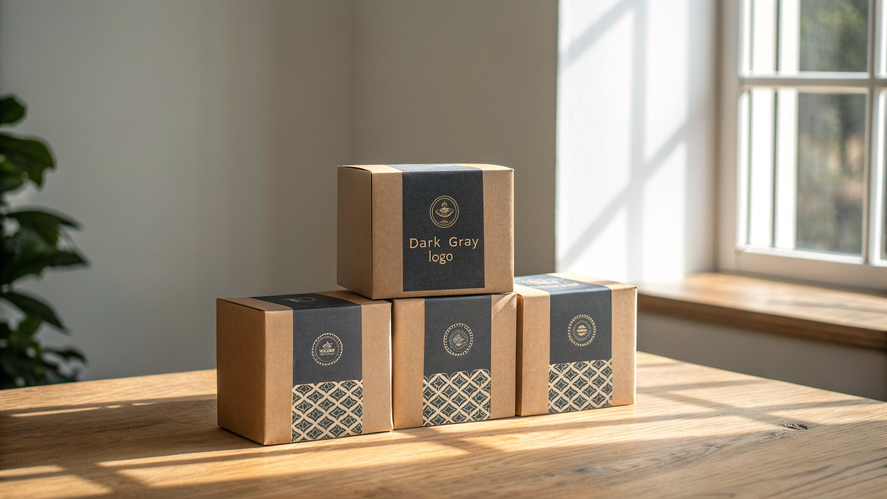 Professional industrial stacked colored boxes