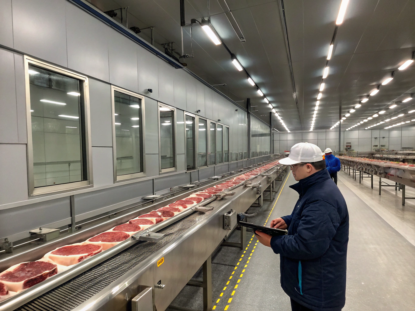 High-precision industrial automation environment for meat and poultry processing